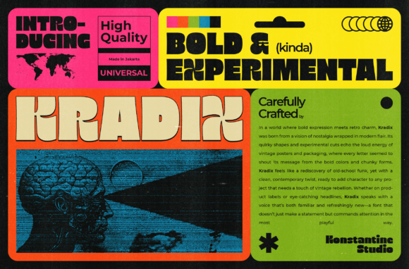Kradix: A Bold Retro Display Font for Modern Brands